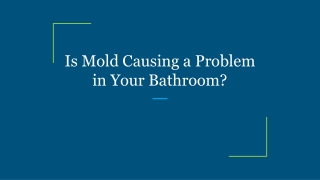 Is Mold Causing a Problem in Your Bathroom?