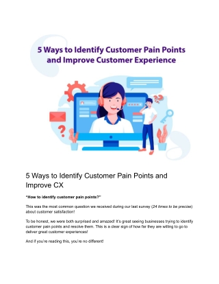 5 Ways to Identify Customer Pain Points and Improve CX