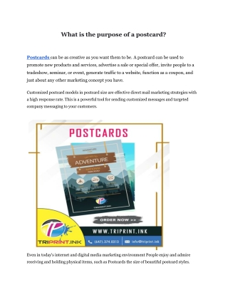 What is the purpose of a postcard
