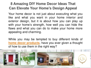 8 Amazing DIY Home Decor Ideas That Can Elevate Your Home’s Design Appeal