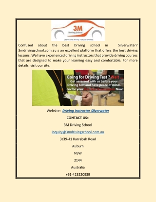 Driving Instructor Silverwater | 3mdrivingschool.com.au