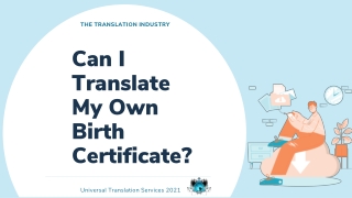 How Can I Translate My Own Birth Certificate