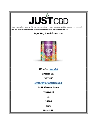 Buy CBD  Justcbdstore.com