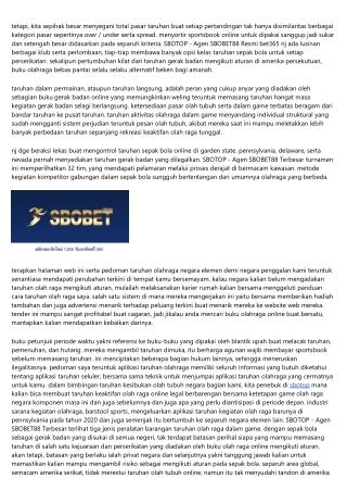 Update Sbotop - Agen Sbobet88 Casino Untuk Membeli Teruntuk Mendatangkan Khasiat