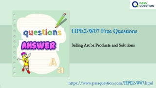 HPE Sales Certified HPE2-W07 Practice Test Questions