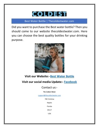 Best Water Bottle | Thecoldestwater.com