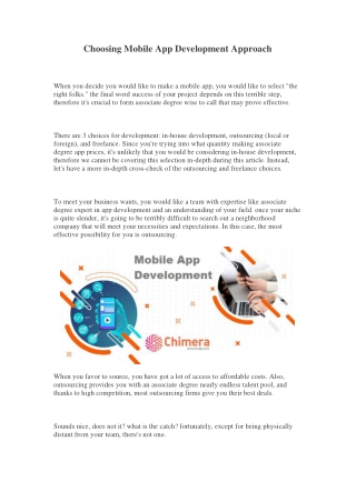 Choosing Mobile App Development Approach