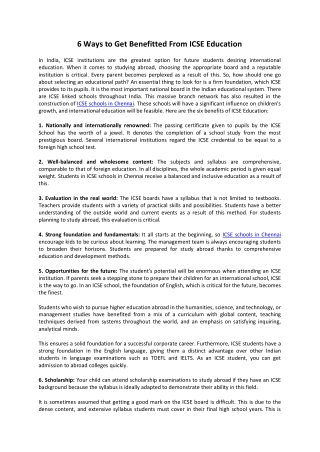6 Ways to Get Benefitted From ICSE Education