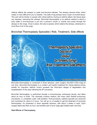 Thermoplasty Specialist Doctor in Jaipur - Dr. Sheetu Singh