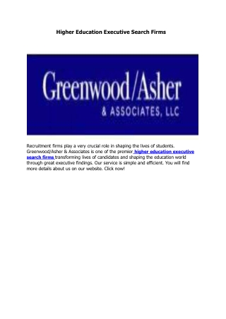 Higher education executive search firms