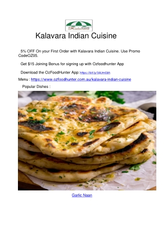5% Off - Kalavara Indian Cuisine Menu Browns Plains, QLD