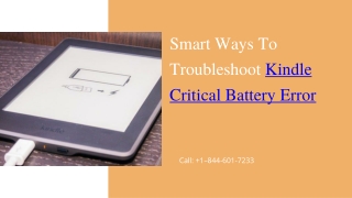Steps To Fix Kindle Critical Battery Error