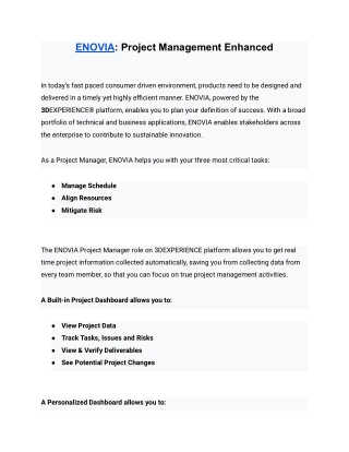 ENOVIA_ Project Management Enhanced