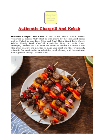 5% off - Authentic Chargrill and Kebab Restaurant, QLD