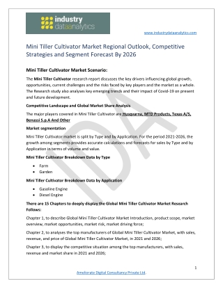 Mini Tiller Cultivator Market Share Estimation,Revenue and Outlook,Growth