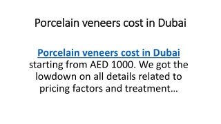 Porcelain veneers cost in Dubai