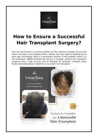 How to Ensure a Successful Hair Transplant Surgery?