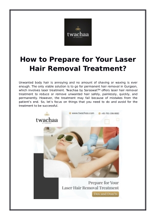 How to Prepare for Your Laser Hair Removal Treatment?
