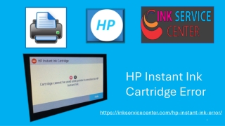 HP Instant Ink Cartridge Error