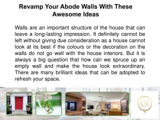 Revamp Your Abode Walls With These Awesome Ideas