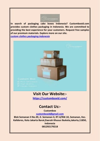 Custom Clothes Packaging Indonesia | Customboxid.com