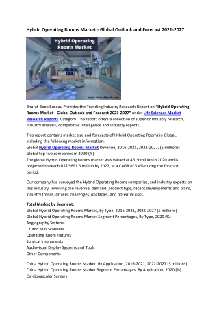 Global Hybrid Operating Rooms Market Research Report 2021-2027