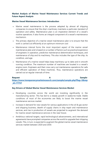 Market Analysis of Marine Vessel Maintenance Services Current Trends and Future