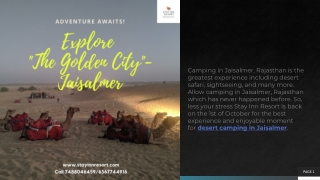 Royal desert camping in Jaisalmer