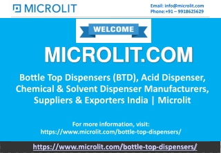 Bottle Top Dispensers (BTD) Manufacturers