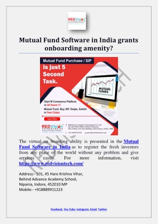 Mutual Fund Software in India grants onboarding amenity