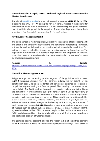 Nanosilica Market Analysis, Latest Trends and Regional Growth 2027