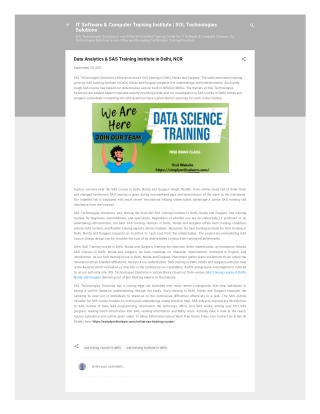 Data Analytics & SAS Training Institute in Delhi, NCR