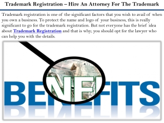 Trademark Registration – Hire An Attorney For The Trademark