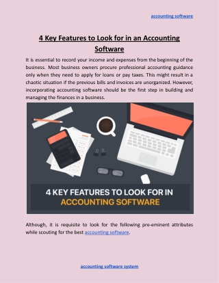4 Key Features to Look for in an Accounting Software