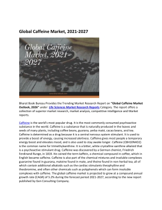 Global Caffeine Market Research Report 2021-2026