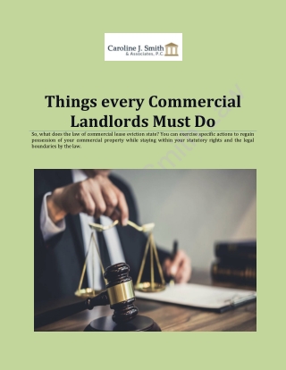 Things every Commercial Landlords Must Do