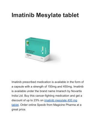 Imatinib Mesylate tablet (1)