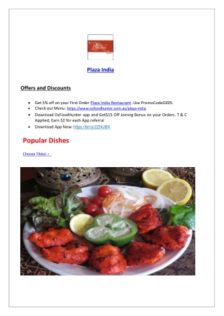 Plaza India takeaway Murwillumbah, NSW - 5% Off