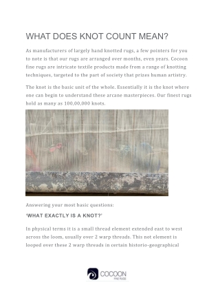 WHAT DOES KNOT COUNT MEAN? | Cocoon Fine Rugs