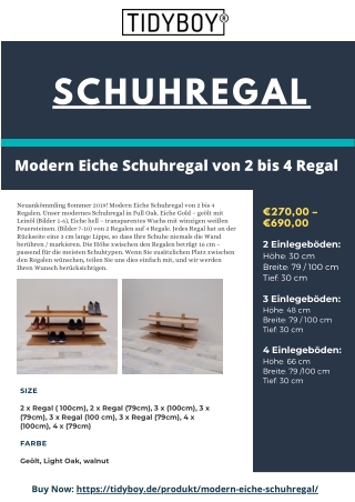 Modern Eiche Schuhregal von 2 bis 4 Regal