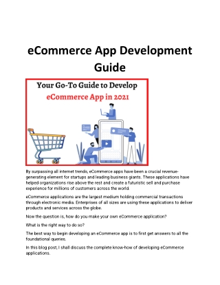 eCommerce App Development Guide