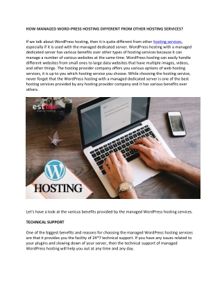 How Managed Word-press Hosting Different From Other Hosting Services?