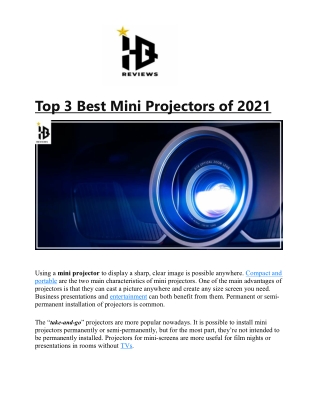 Top 3 Best Mini Projectors of 2021