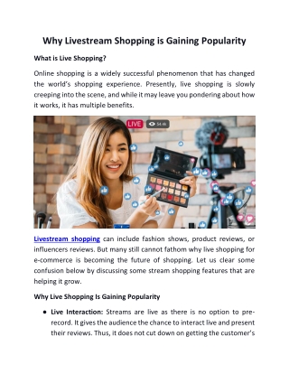 Why Livestream Shopping is Gaining Popularity