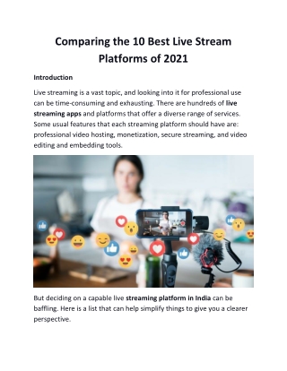 Comparing the 10 Best Live Stream Platforms of 2021