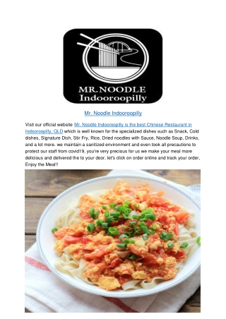 5% Off - Mr.Noodle Chinese Restaurant Takeaway Indooroopilly,QLD