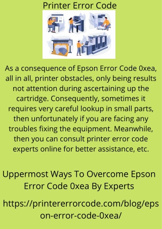 Uppermost Ways To Overcome Epson Error Code 0xea By Experts