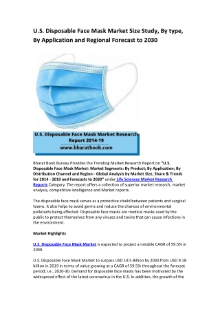 U.S. Disposable Face Mask Market