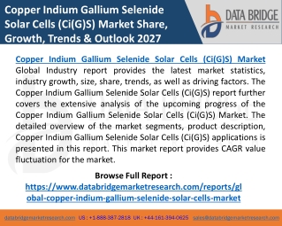 Copper Indium Gallium Selenide Solar Cells (Ci(G)S) Market Global Analysis