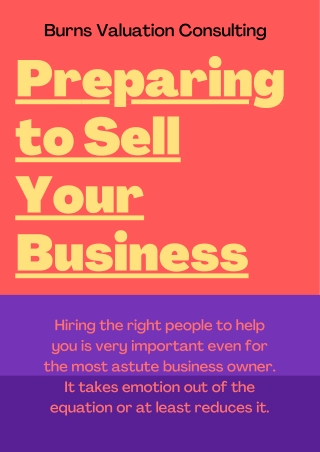 Preparing to Sell Your Business